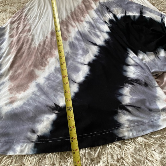 NWT Young Fabulous Broke poncho tie- dye Maxi Dress Medium Cape Collar - Picture 12 of 14